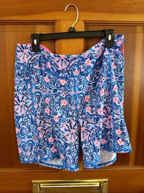 Lilly Pulitzer Blue and Pink Printed Bike Shorts